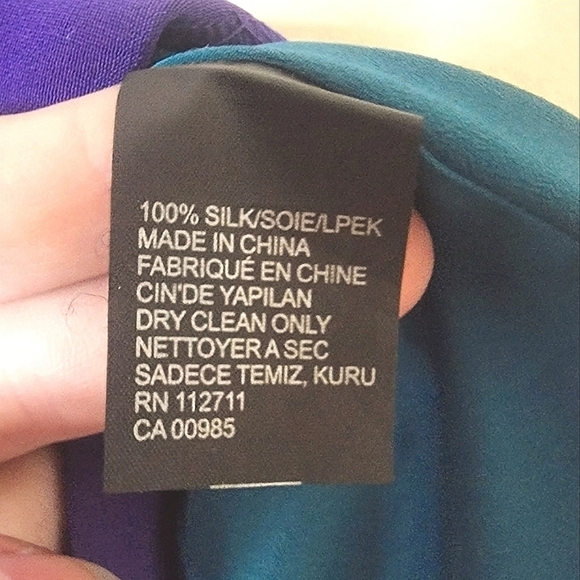 Jay Godfrey Hagen Silk Halter Mini Shift Dress Size 0 Purple Colorblock - Picture 11 of 11